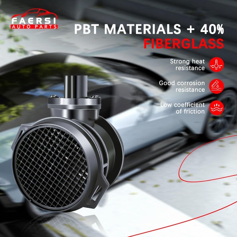 FAERSI حساس تدفق الهواء FAERSI 0280217515 بديل لمرسيدس C240 /C280/C320/E320/CLK320، 1998-2000 C280 2.8L، 2004-2005 C320 3.2L، 1998-2005 E320 3.2L، 99-05 CLK320 3.2L، 2003-2005 ML350 3.7L وأكثر - Image 2